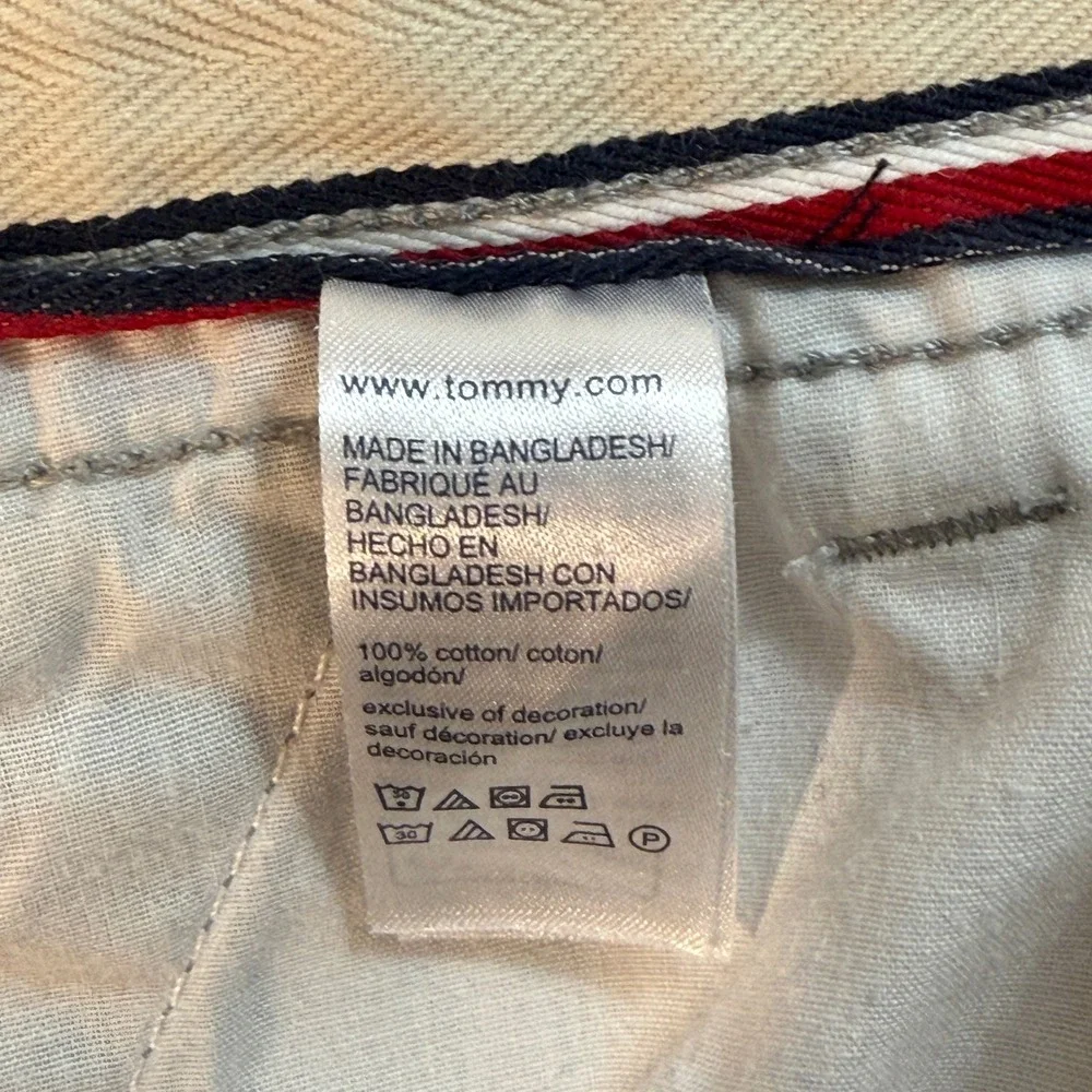 Tommy Hilfiger Mens Tan Khaki Cotton Twill Cargo Shorts Size 36 Utility Casual